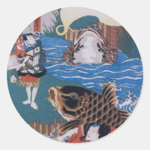 Vintage Japanese Art Classic Round Sticker