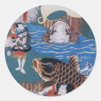 Vintage Japanese Art Classic Round Sticker