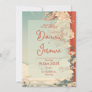 Vintage japanese art Invitation