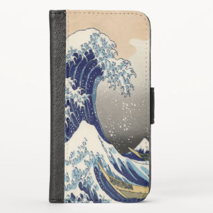 vintage japanese  art ocean landscape great wave case