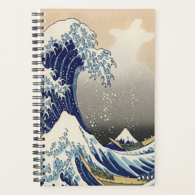 vintage japanese  art ocean landscape great wave planner (Front)
