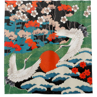 Vintage Japanese Art Shower Curtain