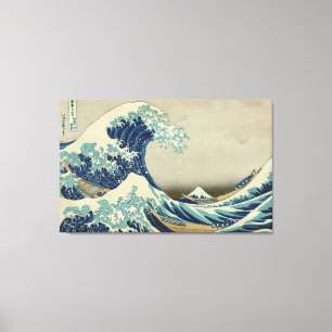 Vintage Japanese Art, The Great Wave by Hokusai Canvas Print
