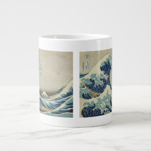 Vintage Japanese Art, The Great Wave by Hokusai Large Coffee Mug