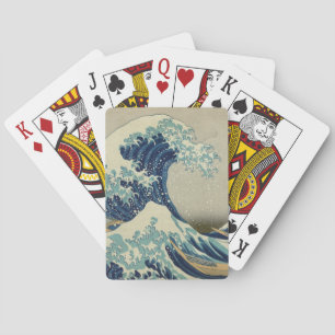 Vintage Japanese Art, The Great Wave by Hokusai Playing Cards