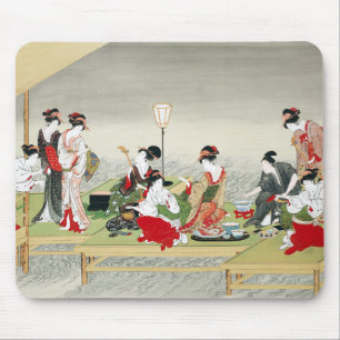 Vintage Japanese Art Utagawa Toyohiro Print Mouse Mat