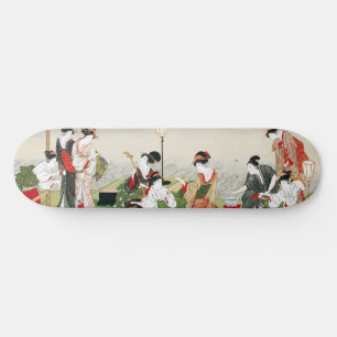 Vintage Japanese Art Utagawa Toyohiro Print Skateboard