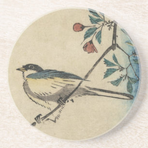Vintage Japanese Bird and Blossom Art Coaster