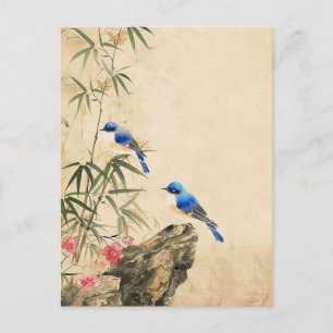 Vintage Japanese Bird Blossom Postcard