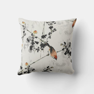 Vintage Japanese Bird Japandi Cushion