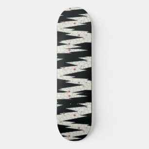 Vintage Japanese Black & White Flowers  Skateboard