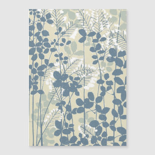 Vintage Japanese Blue Botanical: Cream Leaf Fern