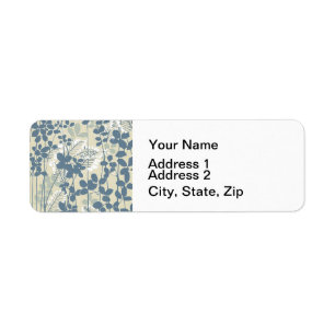 Vintage Japanese Blue Botanical: Cream Leaf Fern