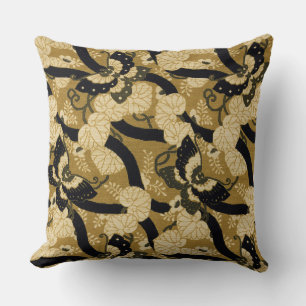 Vintage Japanese Butterfly G.A. Audsley Pattern Cushion