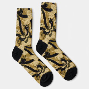 Vintage Japanese Butterfly G.A. Audsley Pattern Socks