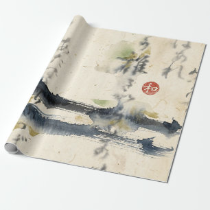 Vintage Japanese Calligraphy Art (11) Wrapping Paper