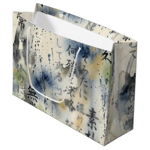 Vintage Japanese Calligraphy Art (12) Large Gift Bag