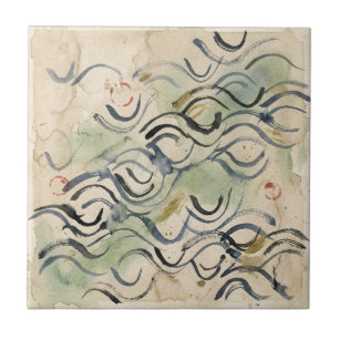 Vintage Japanese Calligraphy Art (6) Tile