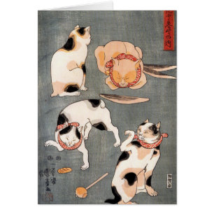 Vintage Japanese Cat Art