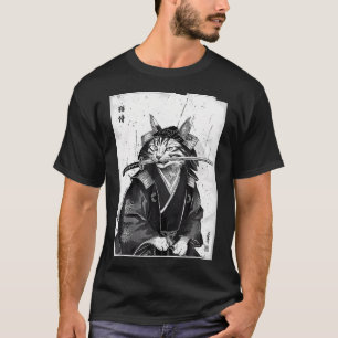Vintage Japanese Cat Design T-Shirt