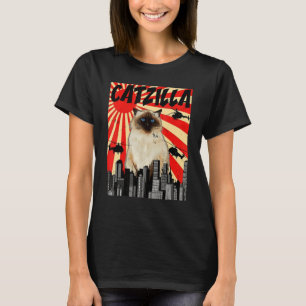 Vintage Japanese Catzilla Siamese Cat T-Shirt