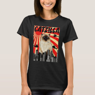 Vintage Japanese Catzilla Siamese Cat T-Shirt