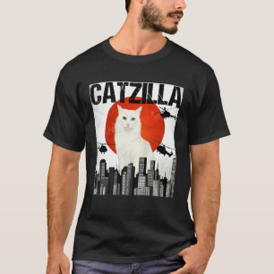 Vintage Japanese Catzilla Turkish Angora Cat T-Shirt