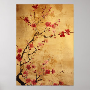 Vintage Japanese Cherry Blossom Poster