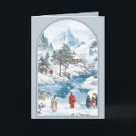 Vintage Japanese Christmas Card<br><div class="desc">Celebrate the serenity of the season with this beautifully illustrated Japanese Christmas card. Featuring a peaceful snow-covered landscape with majestic mountains, a frozen river, and traditionally dressed figures in elegant kimonos, this card captures the quiet magic of winter in a classic ukiyo-e style. Perfect for those who appreciate cultural beauty,...</div>