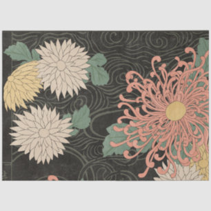 Vintage Japanese Chrysanthemum Floral 1 Decoupage Tissue Paper