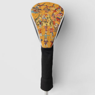 Vintage Japanese Circus Poster Ukiyo-e Art Golf Head Cover