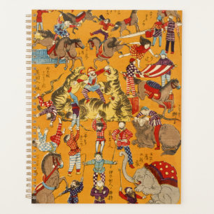 Vintage Japanese Circus Poster Ukiyo-e Art Planner