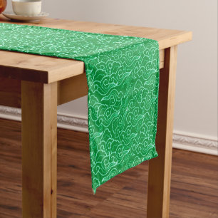 Vintage Japanese Clouds, Jade Green  Short Table Runner