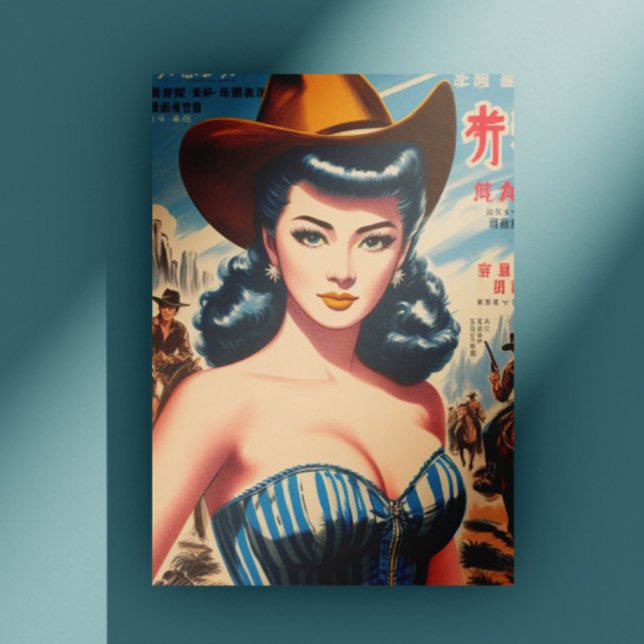 Vintage Japanese Cowgirl Postcard (Creator Uploaded)