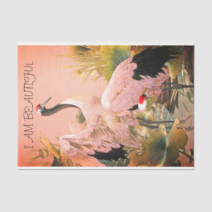 Vintage Japanese Crane #2 Decoupage  Tissue Paper