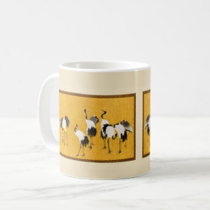 Vintage Japanese Crane Art Coffee Mug