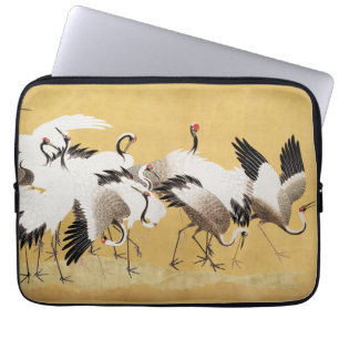 Vintage Japanese Crane Bird Flocks Laptop Sleeve