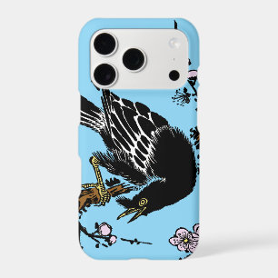 Vintage Japanese Crow and Cherry Blossoms