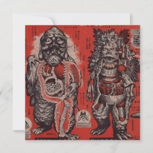 Vintage Japanese Cutaway Monster Flat Card