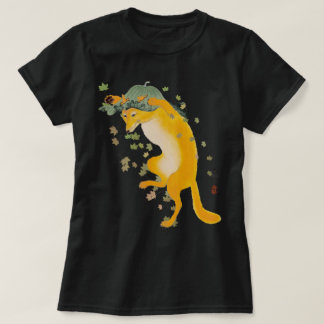 Vintage Japanese Dancing Fox Art T-Shirt