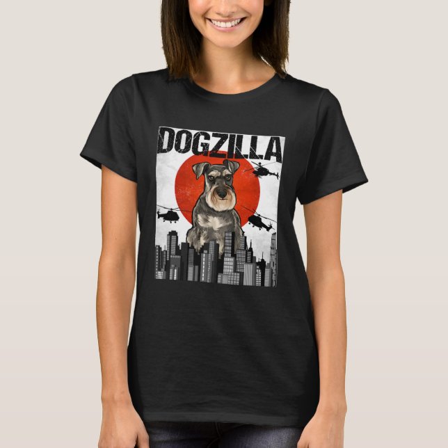 Vintage Japanese Dogzilla Miniature Schnauzer T-Shirt (Front)