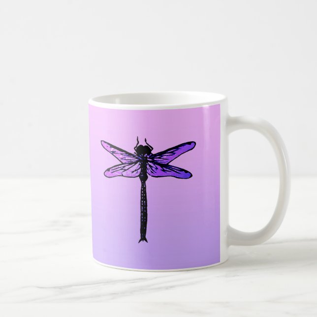 Vintage Japanese Dragonfly, amethyst purple Coffee Mug (Right)