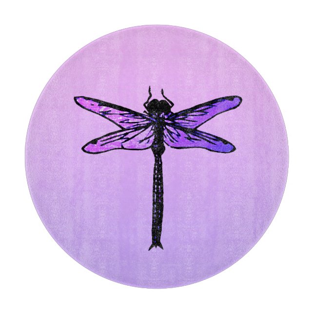 Vintage Japanese Dragonfly, amethyst purple Cutting Board (Front)