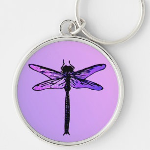 Vintage Japanese Dragonfly, amethyst purple Key Ring