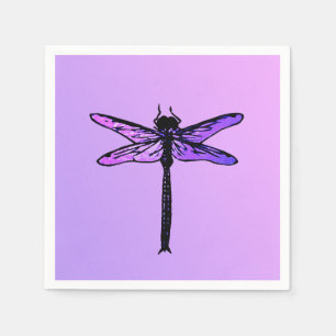 Vintage Japanese Dragonfly, amethyst purple Napkin