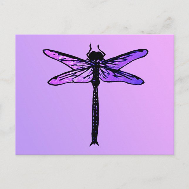 Vintage Japanese Dragonfly, amethyst purple Postcard (Front)