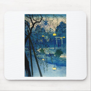 Vintage Japanese Evening in Blue Mouse Mat