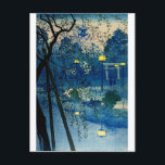 Vintage Japanese Evening in Blue Postcard<br><div class="desc">Beautiful blue vintage Japanese woodblock art.</div>