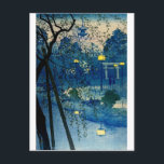 Vintage Japanese Evening in Blue Postcard<br><div class="desc">Beautiful blue vintage Japanese woodblock art.</div>
