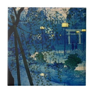 Vintage Japanese Evening in Blue Tile